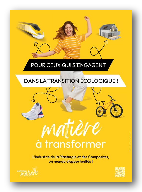 Affiche campagne attractivité plasturgie - transition écologique Entrez en matière