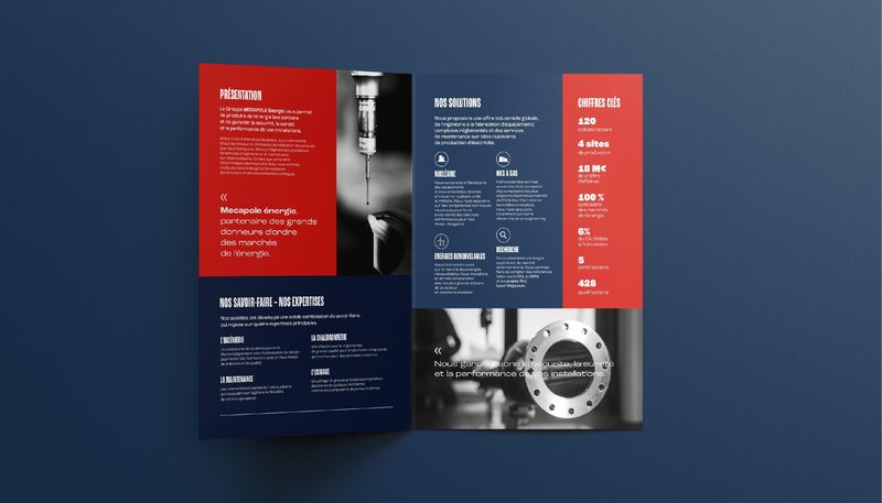 Plaquette corporate Mecapole Énergie - pages intérieures