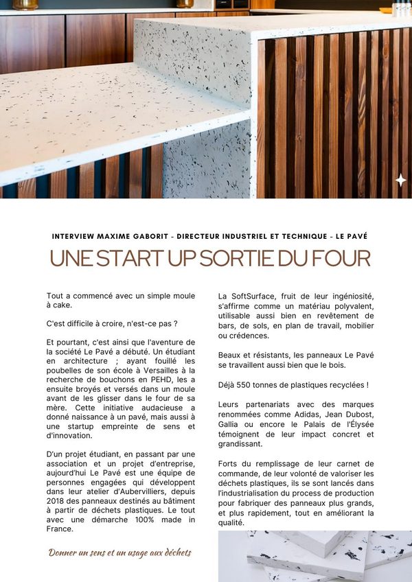 Article Le Pavé - panneaux construction plastique recyclé